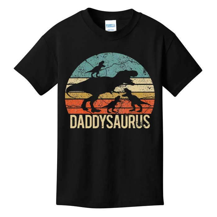 Daddy Dinosaur Daddysaurus 3 Three Xmas Christmas Gift Kids T-Shirt