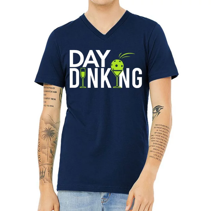 Day Dinking Drinking Pickleball V-Neck T-Shirt