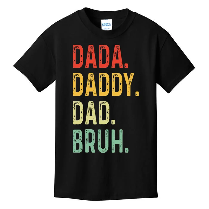 Dada Daddy Dad Bruh Fathers Day Vintage Funny Father Kids T-Shirt