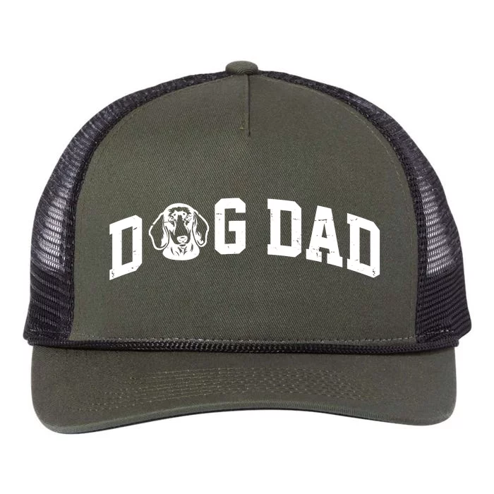 Dog Dad Dachshund Gift For Dad Retro Rope Trucker Hat Cap