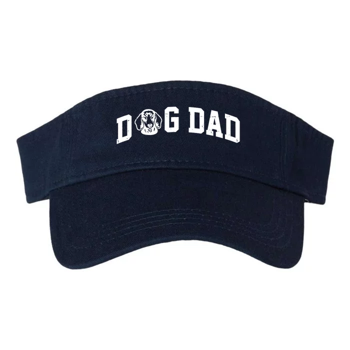 Dog Dad Dachshund Gift For Dad Valucap Bio-Washed Visor