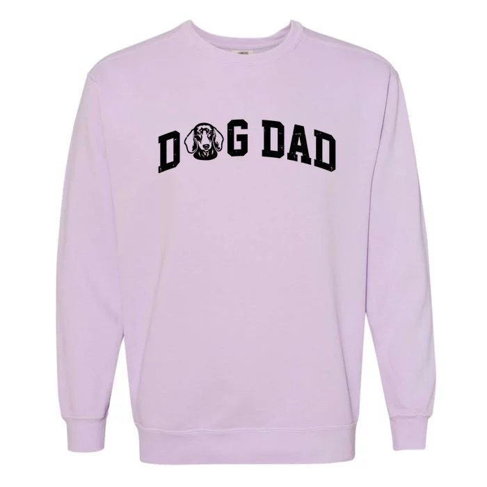 Dog Dad Dachshund Gift For Dad Garment-Dyed Sweatshirt