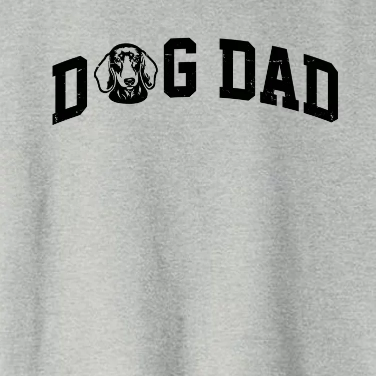 Dog Dad Dachshund Gift For Dad Women's Crop Top Tee