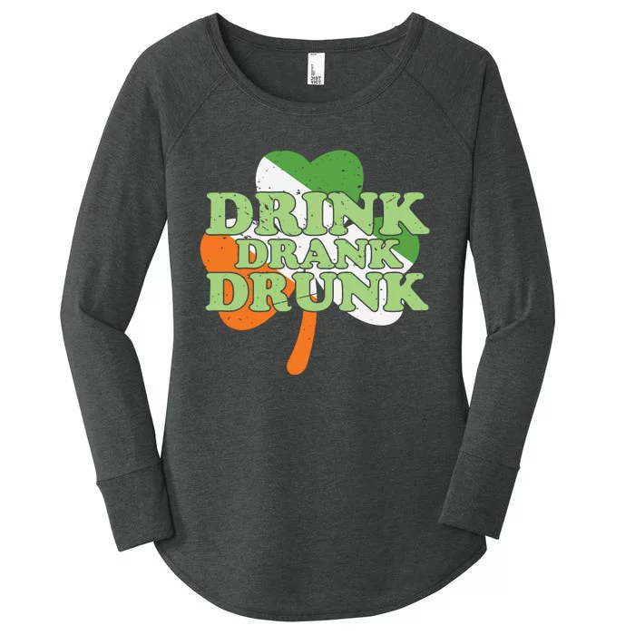 Drink Drank Drunk Shamrock Women's Perfect Tri Tunic Long Sleeve Shirt