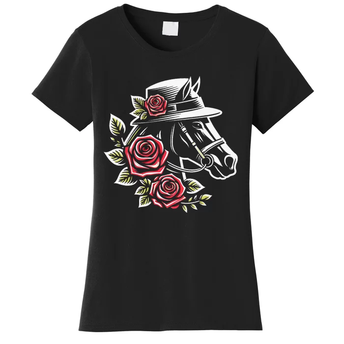 Derby Day Ddress 2024 Funny Hat Horse Racing Derby Women's T-Shirt