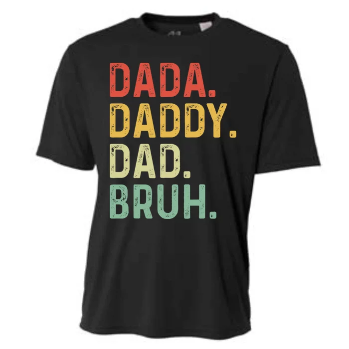 Dada Daddy Dad Bruh Fathers Day Vintage Funny Father Cooling Performance Crew T-Shirt