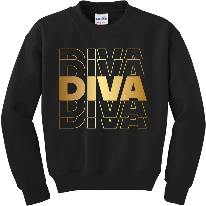 Diva Diva Diva Kids Sweatshirt