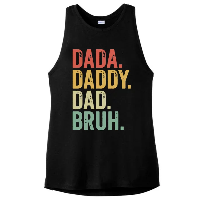 Dada Daddy Dad Bruh Ladies Tri-Blend Wicking Tank