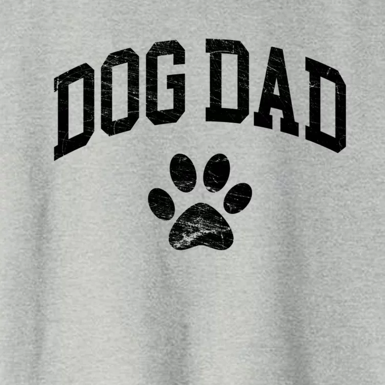 Dog Dad Distressed Design Style Funny Dog Paw Classic Gift Women's Crop Top Tee