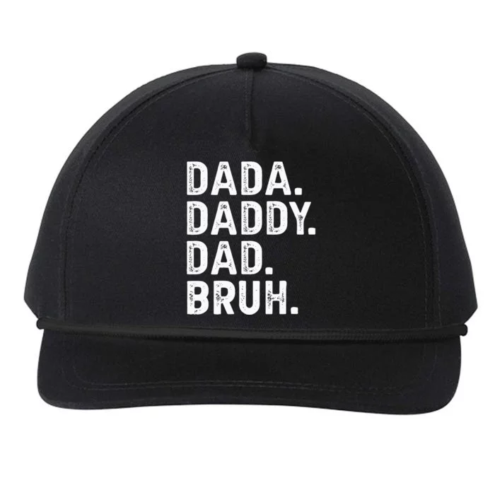 Dada Daddy Dad Bruh Funny Fathers Day Gift Snapback Five-Panel Rope Hat