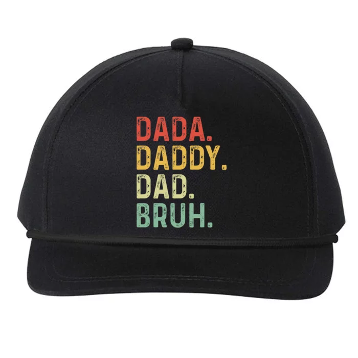 Dada Daddy Dad Bruh Fathers Day Vintage Funny Father Snapback Five-Panel Rope Hat