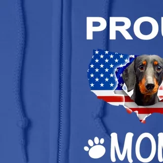 Dachshund Dachshund Dog Dachshund Proud Patriot Mom Gift Full Zip Hoodie