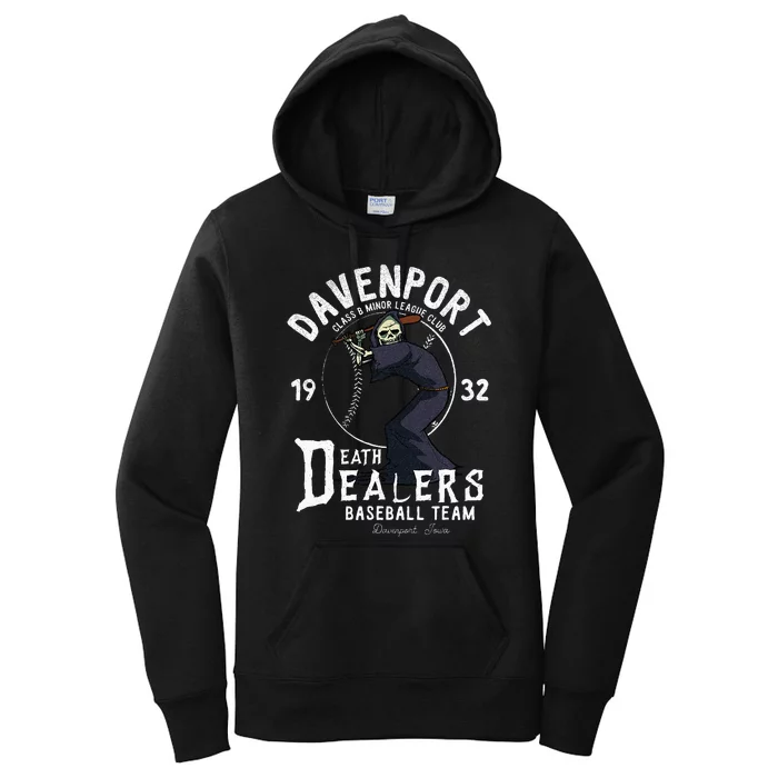 Davenport Death Dealers Retro Minor League Baseball Team Women's Pullover Hoodie