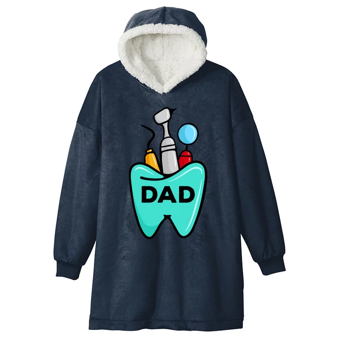 Dad Dentist Dental Hygiene Funny Teeth Surgeon Medicine Gift Hooded Wearable Blanket