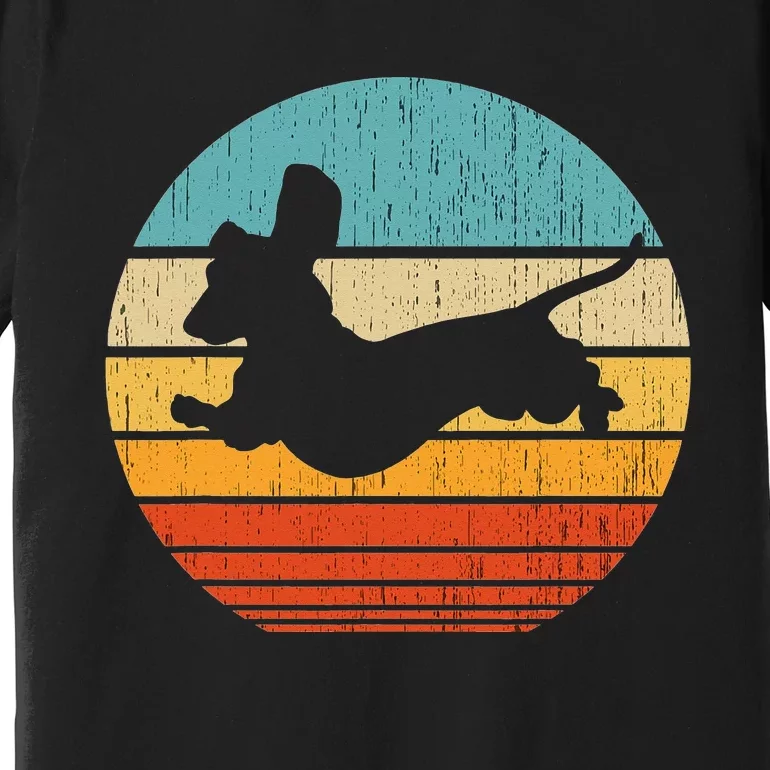 Dachshund dachshund dog silhouette retro gift for dog lovers Premium T-Shirt