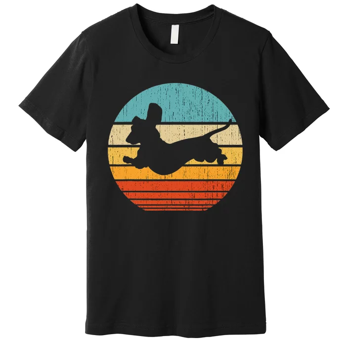 Dachshund dachshund dog silhouette retro gift for dog lovers Premium T-Shirt