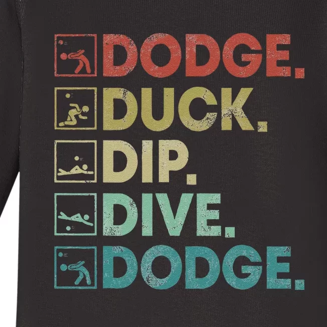 Dodge Duck Dip Dive Dodge Gaga Ball Kit Dodgeball Game Baby Long Sleeve Bodysuit