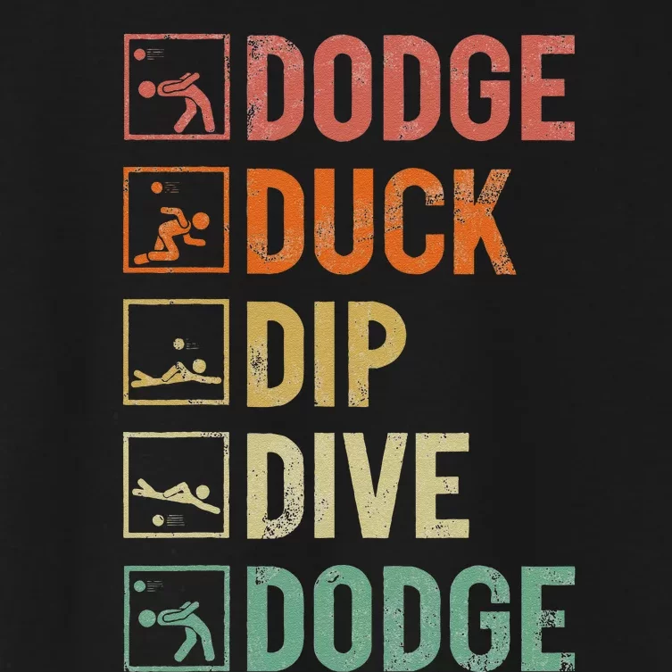 Dodge Duck Dip Dive Dodge Gaga Ball Kit Dodgeball Game Women's Crop Top Tee