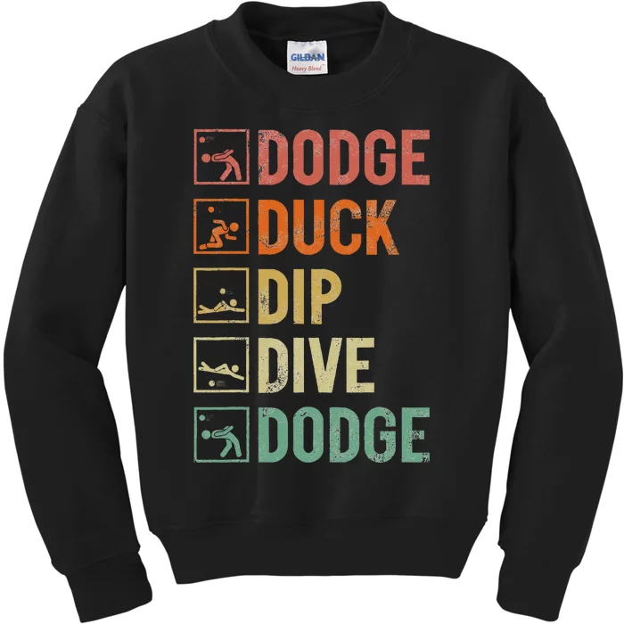 Dodge Duck Dip Dive Dodge Gaga Ball Kit Dodgeball Game Kids Sweatshirt