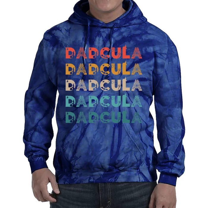 Dad Daddy Dracula Spooky Outfit For Halloween Distressed Gift Tie Dye Hoodie