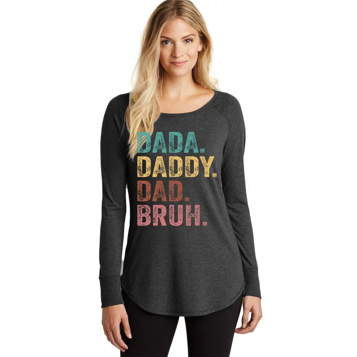 Dada Daddy Dad Bruh Vintage Funny Fathers Day Women's Perfect Tri Tunic Long Sleeve Shirt