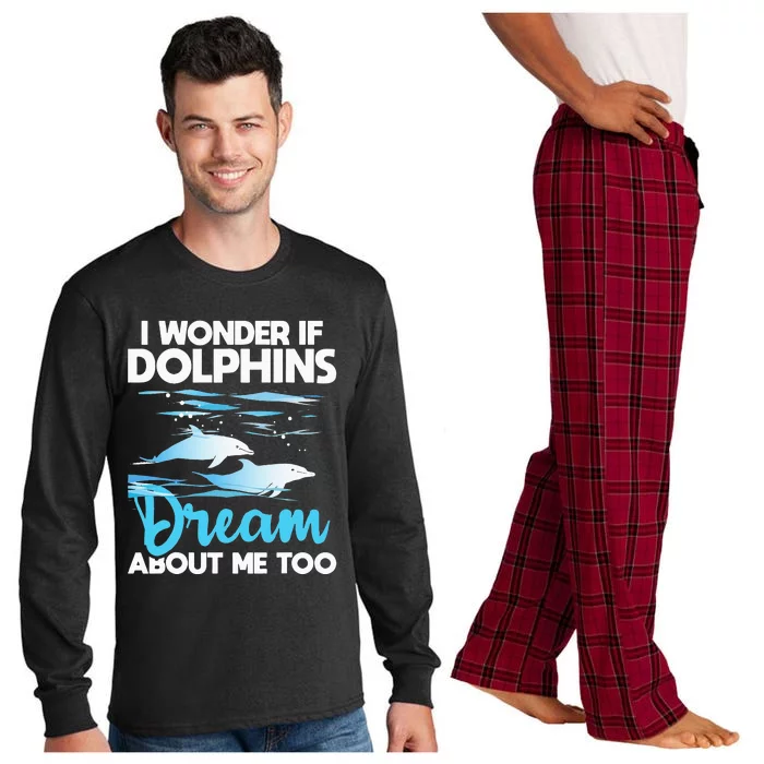 Dolphins Dream Dolphin Whisperer Marine Biologist Zoology Long Sleeve Pajama Set