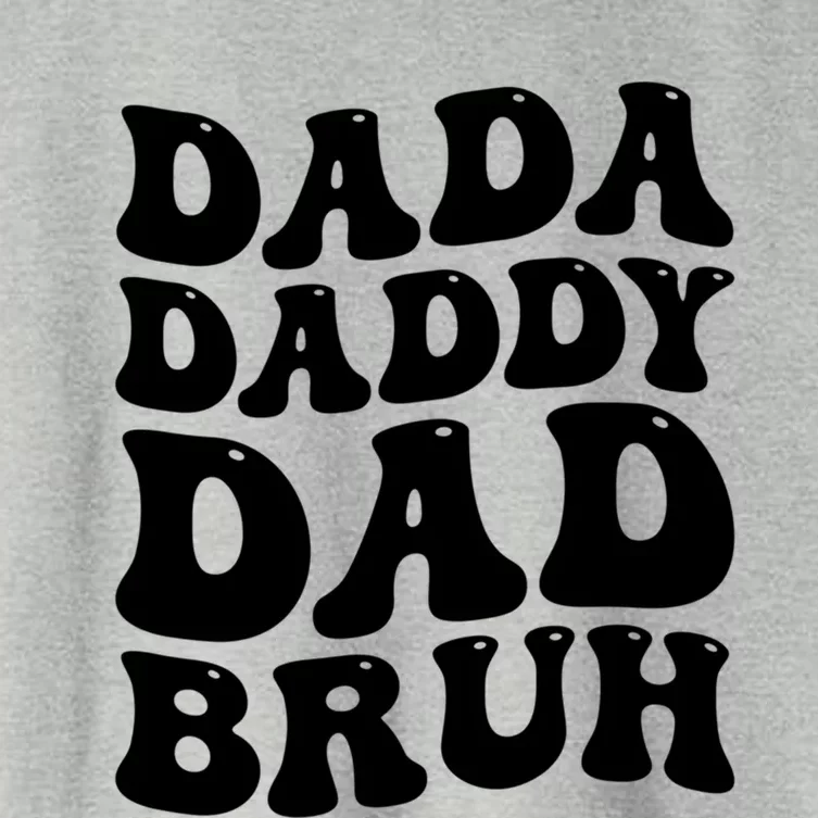 Dada Daddy Dad Bruh Funny Father’S Day 2024 Retro Groovy Dad Gift Women's Crop Top Tee