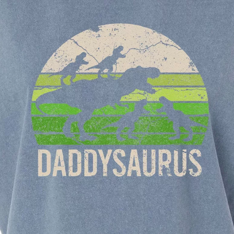 Daddy Dinosaur Daddysaurus 4 Fathers Day Garment-Dyed Women's Muscle Tee