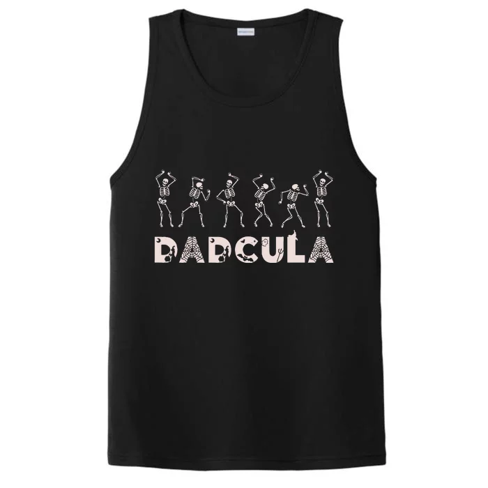 Dad Daddy Dracula Spooky Outfit For Halloween Distressed Performance Tank