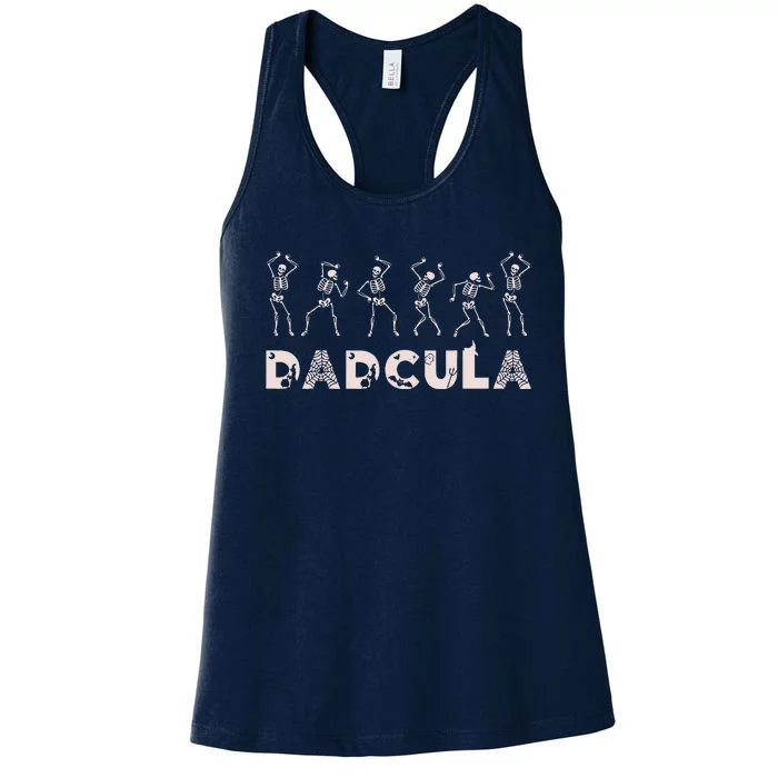 Dad Daddy Dracula Spooky Outfit For Halloween Distressed Women's Racerback Tank