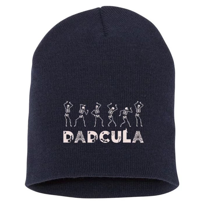 Dad Daddy Dracula Spooky Outfit For Halloween Distressed Short Acrylic Beanie