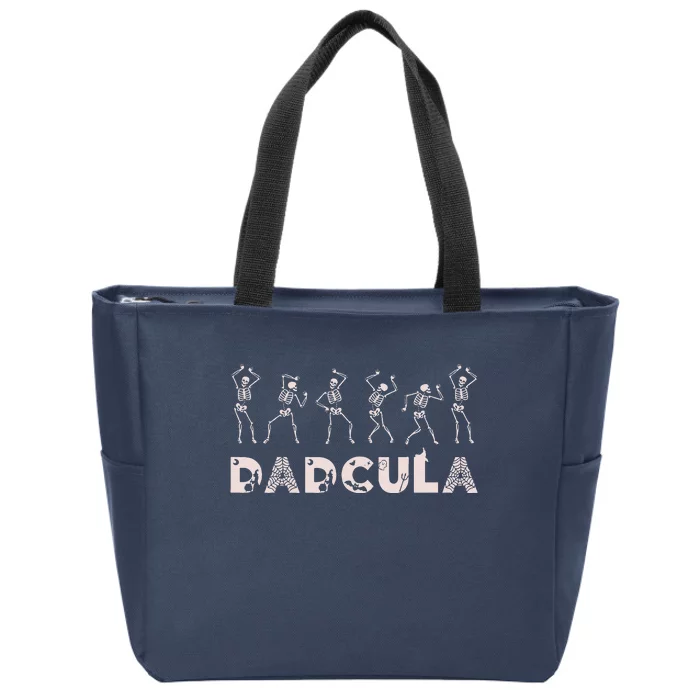 Dad Daddy Dracula Spooky Outfit For Halloween Distressed Zip Tote Bag