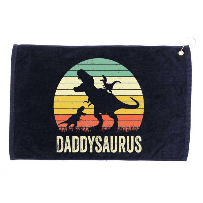 Daddy Dinosaur Daddysaurus 2 Fathers Day Gift For Dad Grommeted Golf Towel