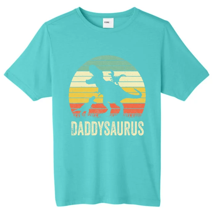 Daddy Dinosaur Daddysaurus 2 Fathers Day Gift For Dad ChromaSoft Performance T-Shirt