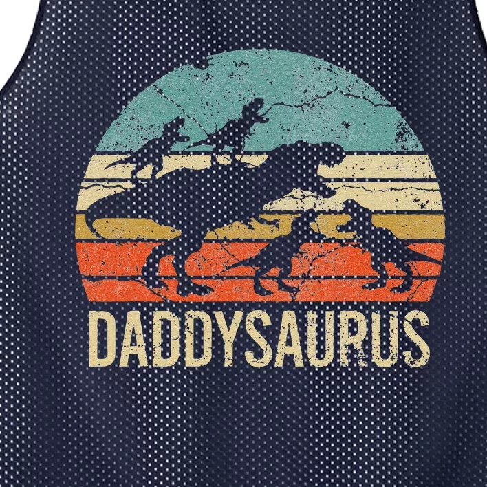 Daddy Dinosaur Daddysaurus 4 Four Gift For Father Day Mesh Reversible Basketball Jersey Tank