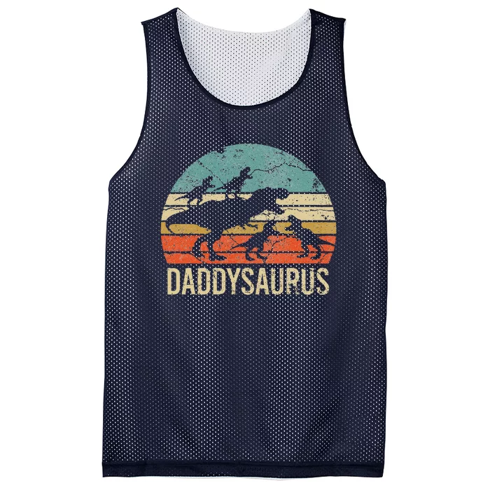 Daddy Dinosaur Daddysaurus 4 Four Gift For Father Day Mesh Reversible Basketball Jersey Tank