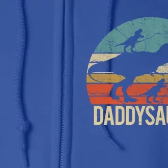 Daddy Dinosaur Daddysaurus 3 Three Xmas Christmas Gift Full Zip Hoodie