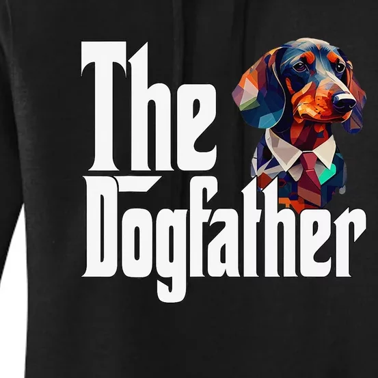 Dachshund Dog Dad Dogfather Dogs Daddy Father Women's Pullover Hoodie