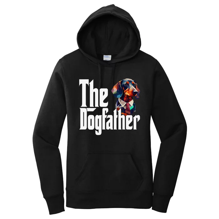 Dachshund Dog Dad Dogfather Dogs Daddy Father Women's Pullover Hoodie