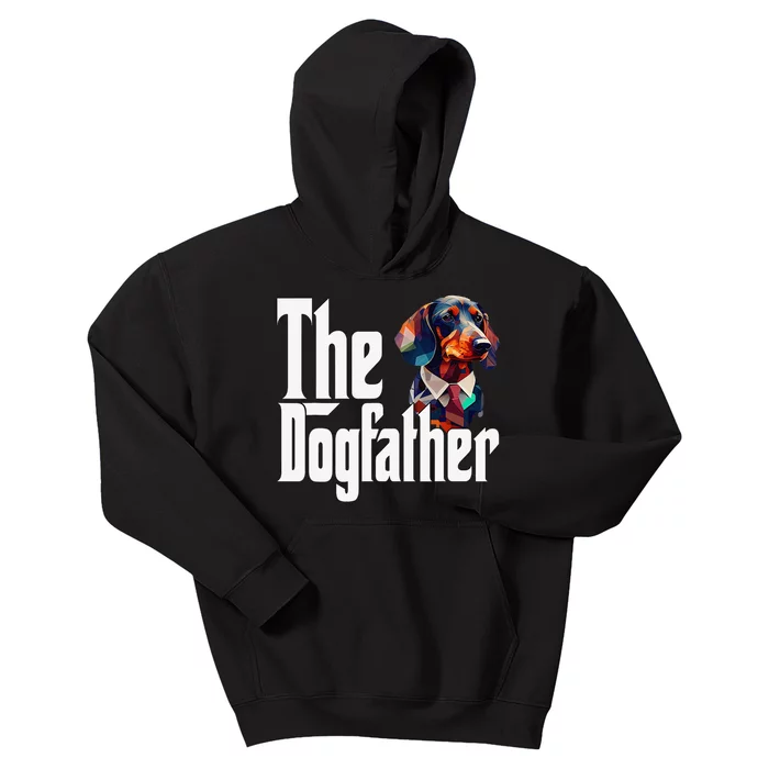 Dachshund Dog Dad Dogfather Dogs Daddy Father Kids Hoodie