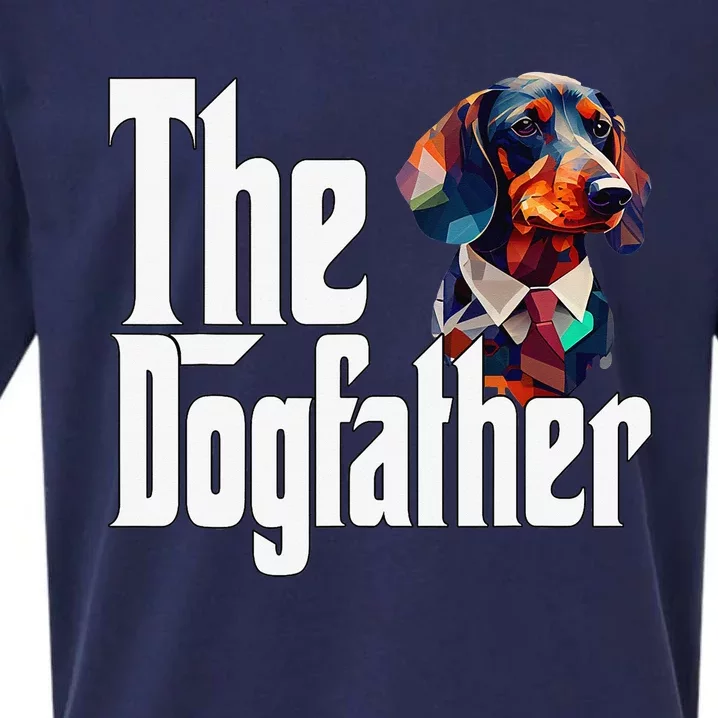 Dachshund Dog Dad Dogfather Dogs Daddy Father Sueded Cloud Jersey T-Shirt