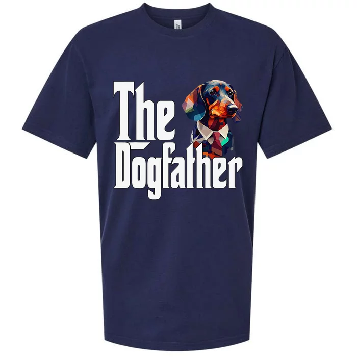 Dachshund Dog Dad Dogfather Dogs Daddy Father Sueded Cloud Jersey T-Shirt