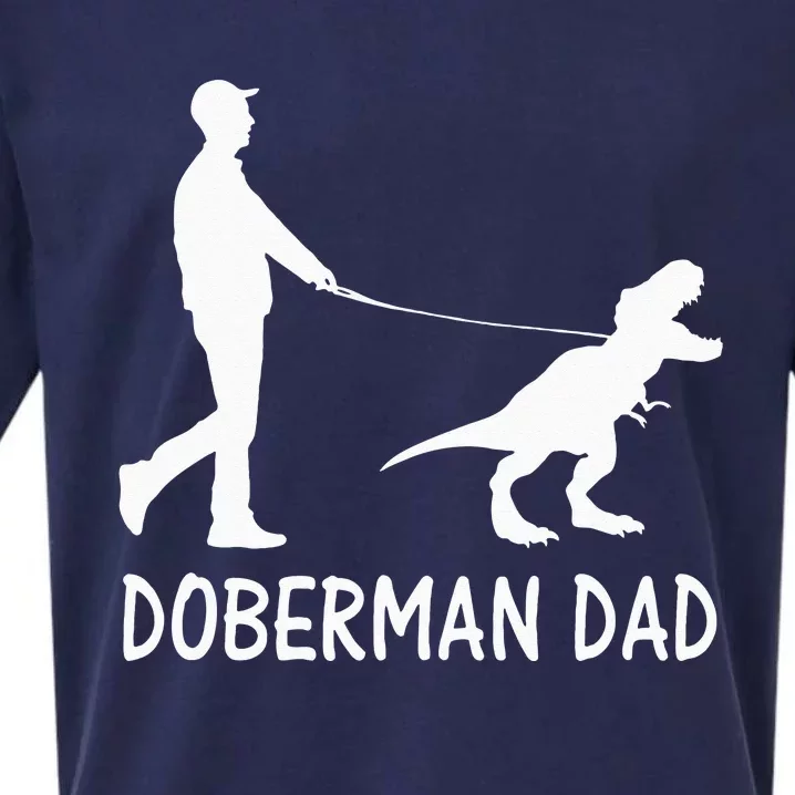 Doberman Dad Dobe Dinosaur Dobie Dog Owner Funny Fathers Day Sueded Cloud Jersey T-Shirt