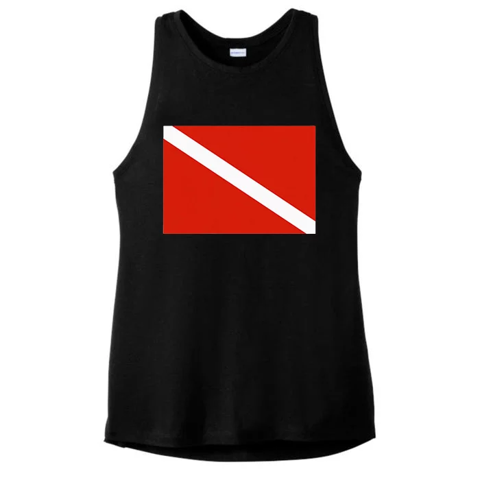 Diver Down Dive Flag Scuba Diving Flag Ladies Tri-Blend Wicking Tank