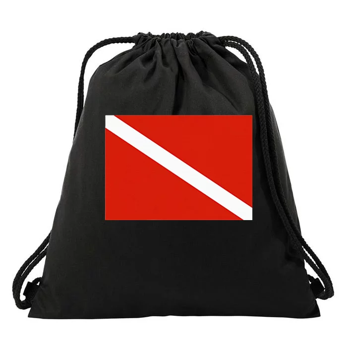 Diver Down Dive Flag Scuba Diving Flag Drawstring Bag