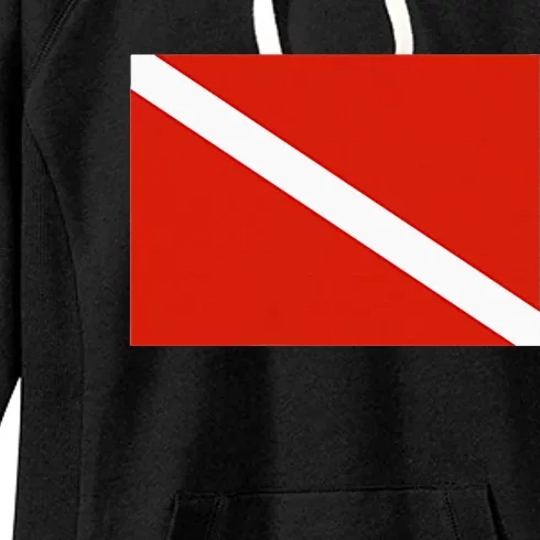 Diver Down Dive Flag Scuba Diving Flag Women's Fleece Hoodie