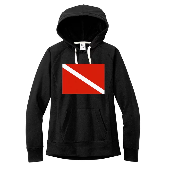 Diver Down Dive Flag Scuba Diving Flag Women's Fleece Hoodie