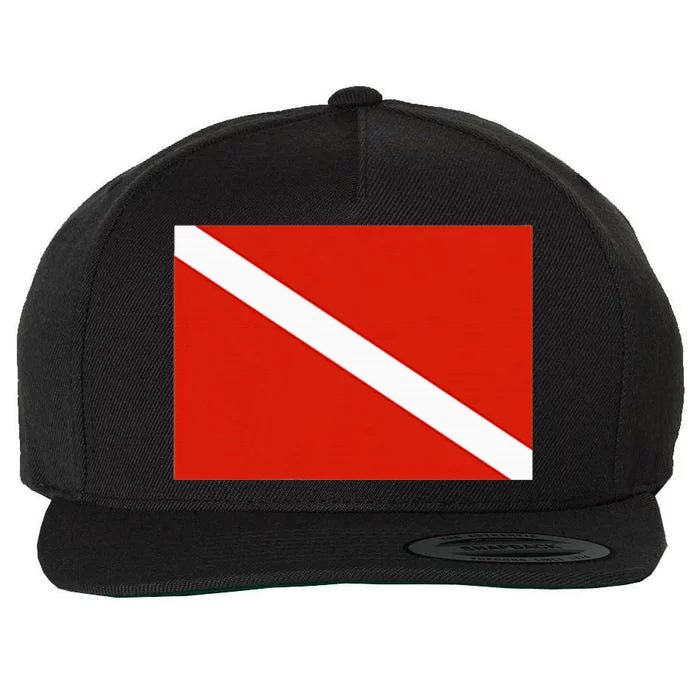 Diver Down Dive Flag Scuba Diving Flag Wool Snapback Cap