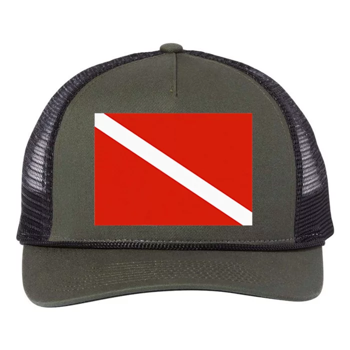 Diver Down Dive Flag Scuba Diving Flag Retro Rope Trucker Hat Cap