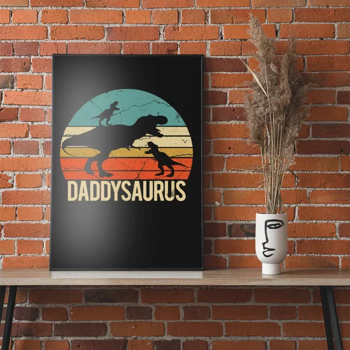 Daddy Dinosaur Daddysaurus 2 Two christmas Gift For Dad Poster